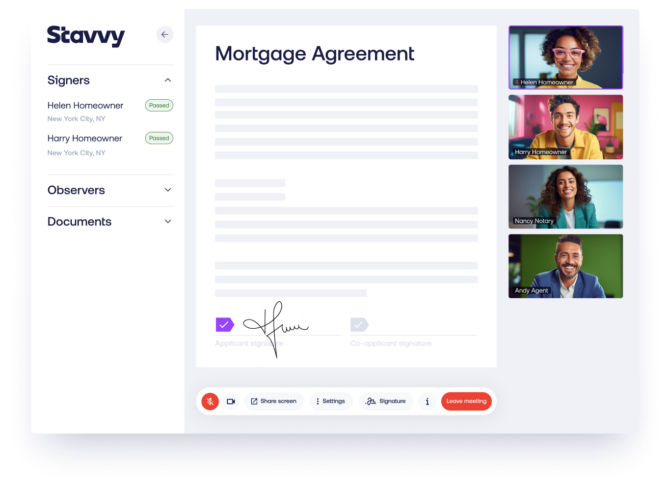 Illustration representing a mortgage signing on the Stavvy platform